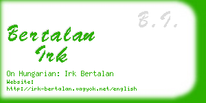 bertalan irk business card